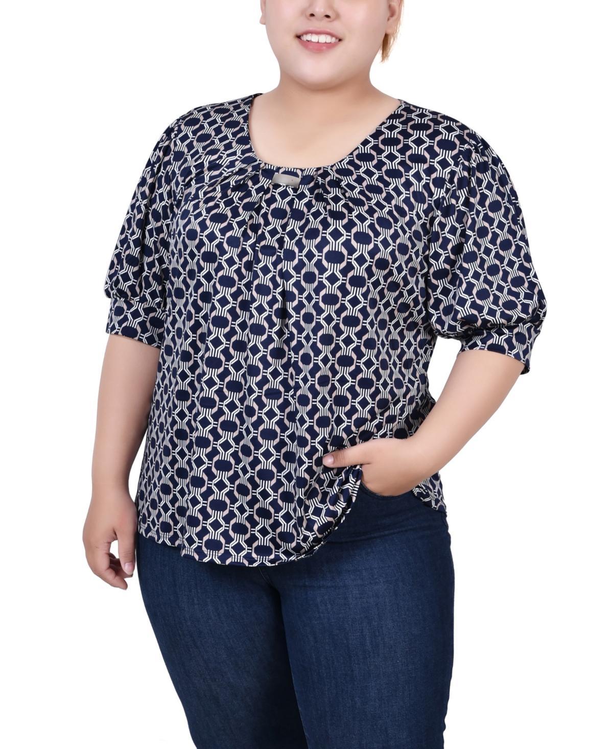 Ny Collection Plus Size Short Sleeve Balloon Sleeve Top Product Image