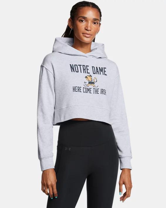 Women's UA Rival Fleece Collegiate Cropped Hoodie Product Image