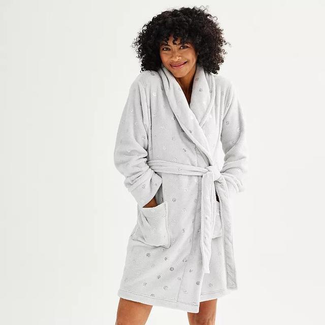 Womens Sonoma Goods For Life Long Sleeve Plush Short Robe Product Image