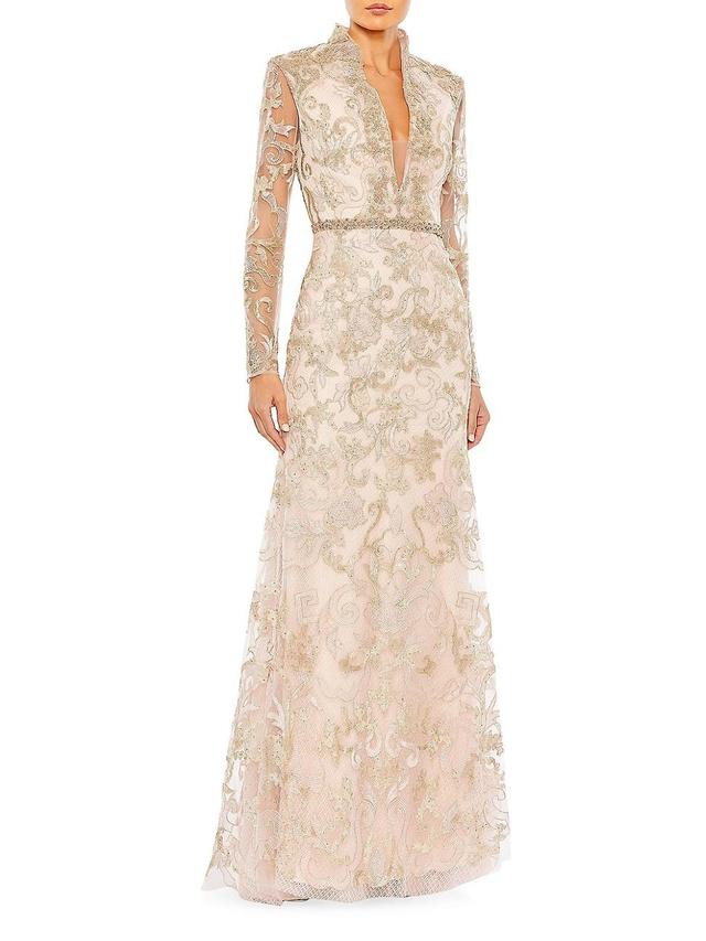 Womens Lace A-Line Gown Product Image