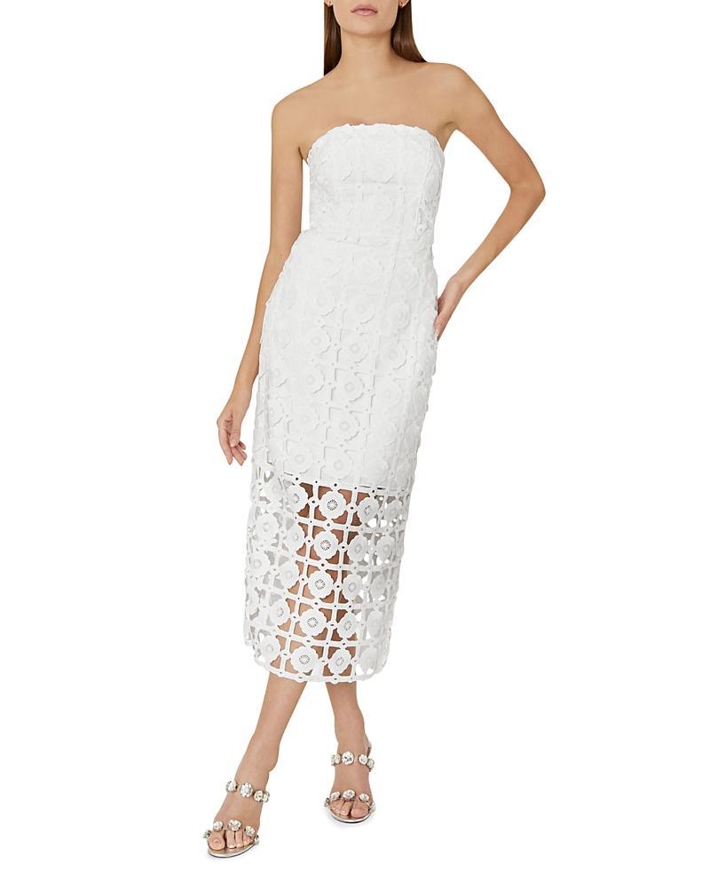 Womens Kait Strapless Tiled Lace Midi-Dress Product Image