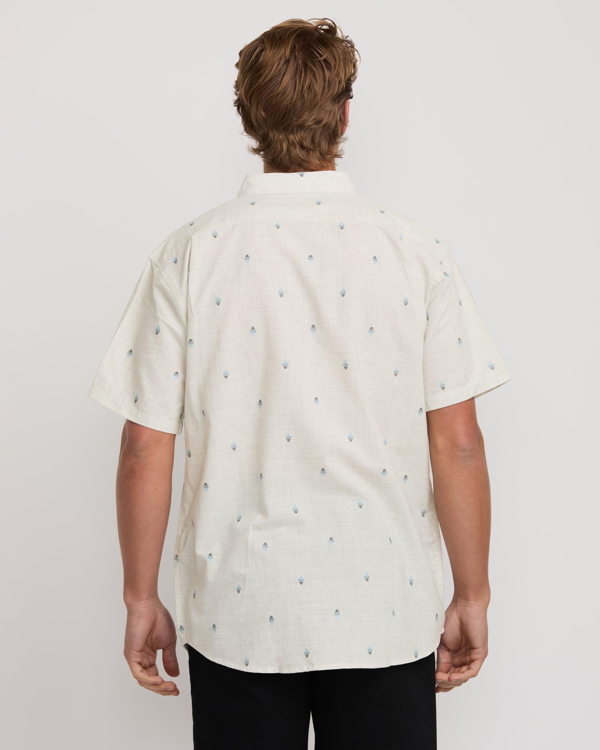 All Day Jacquard Short Sleeve Shirt - Oatmeal Male Product Image