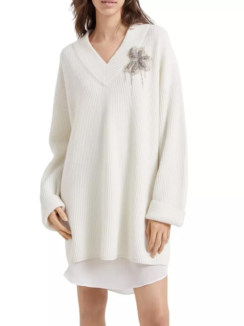 Cashmere English Rib Knit Dress Product Image