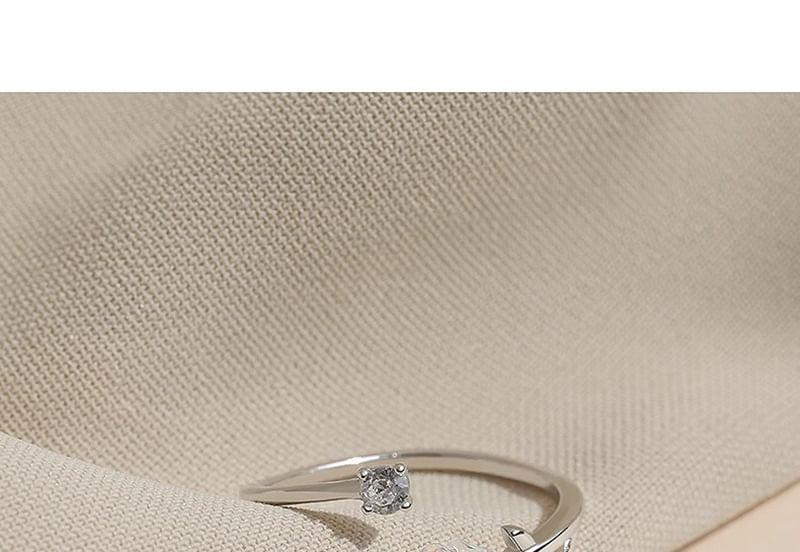 Rose Rhinestone Alloy Open Ring Product Image