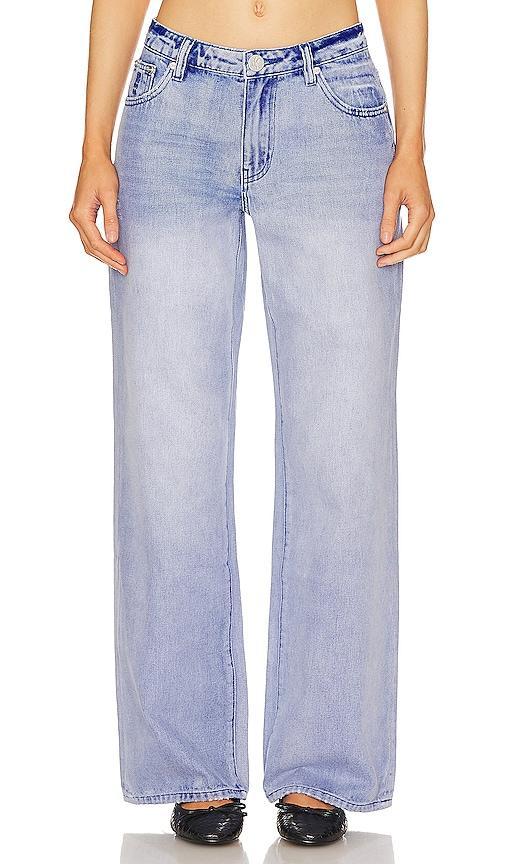 One Teaspoon Low Riders Low Waist Wide Leg Jean in Blue. Size 29, 30, 33. Product Image