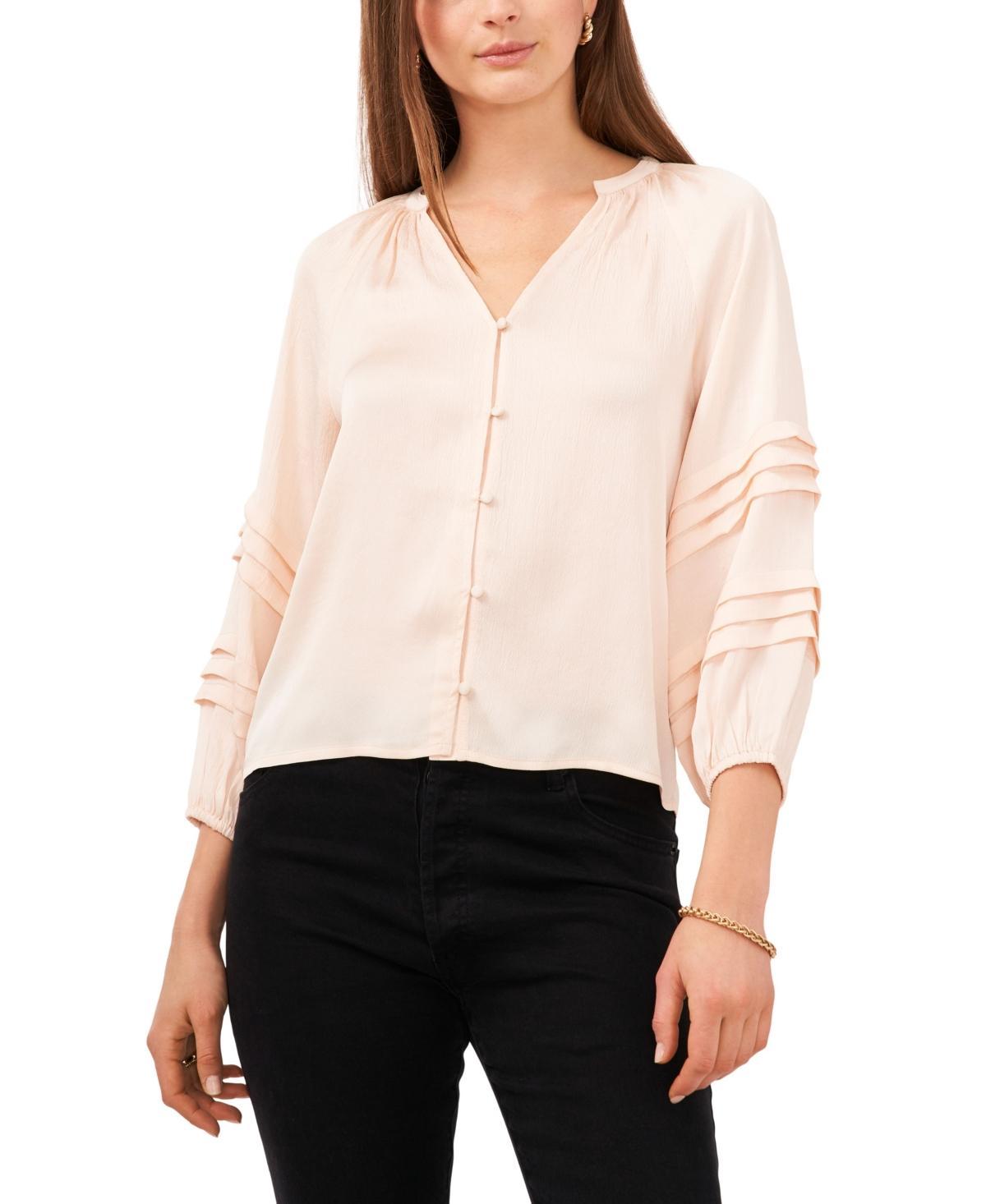 1.STATE Pintuck Sleeve Satin Blouse Product Image