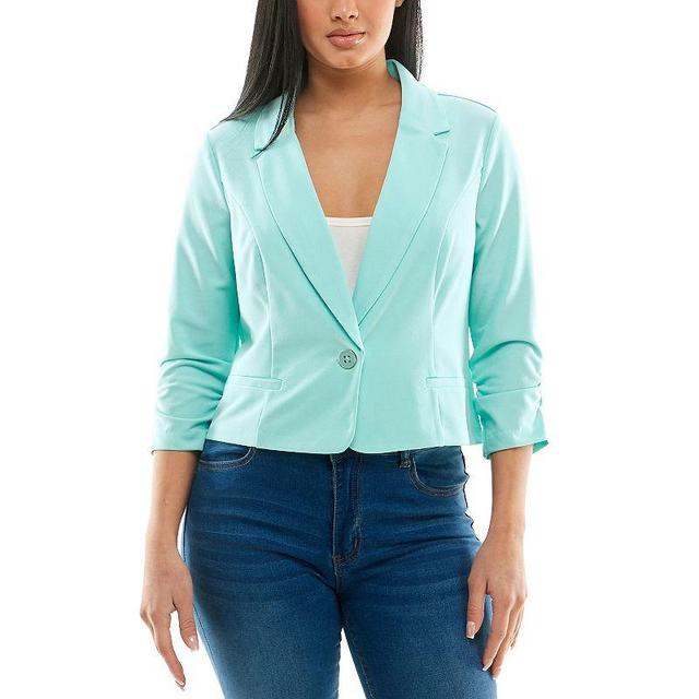 Womens Nina Leonard Button Cropped Blazer Product Image