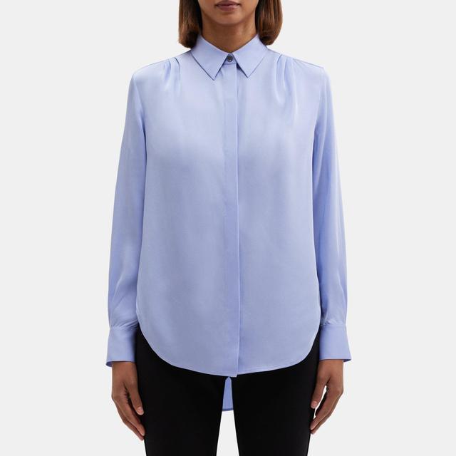 Silk Georgette Relaxed Shirt | Theory Outlet Product Image