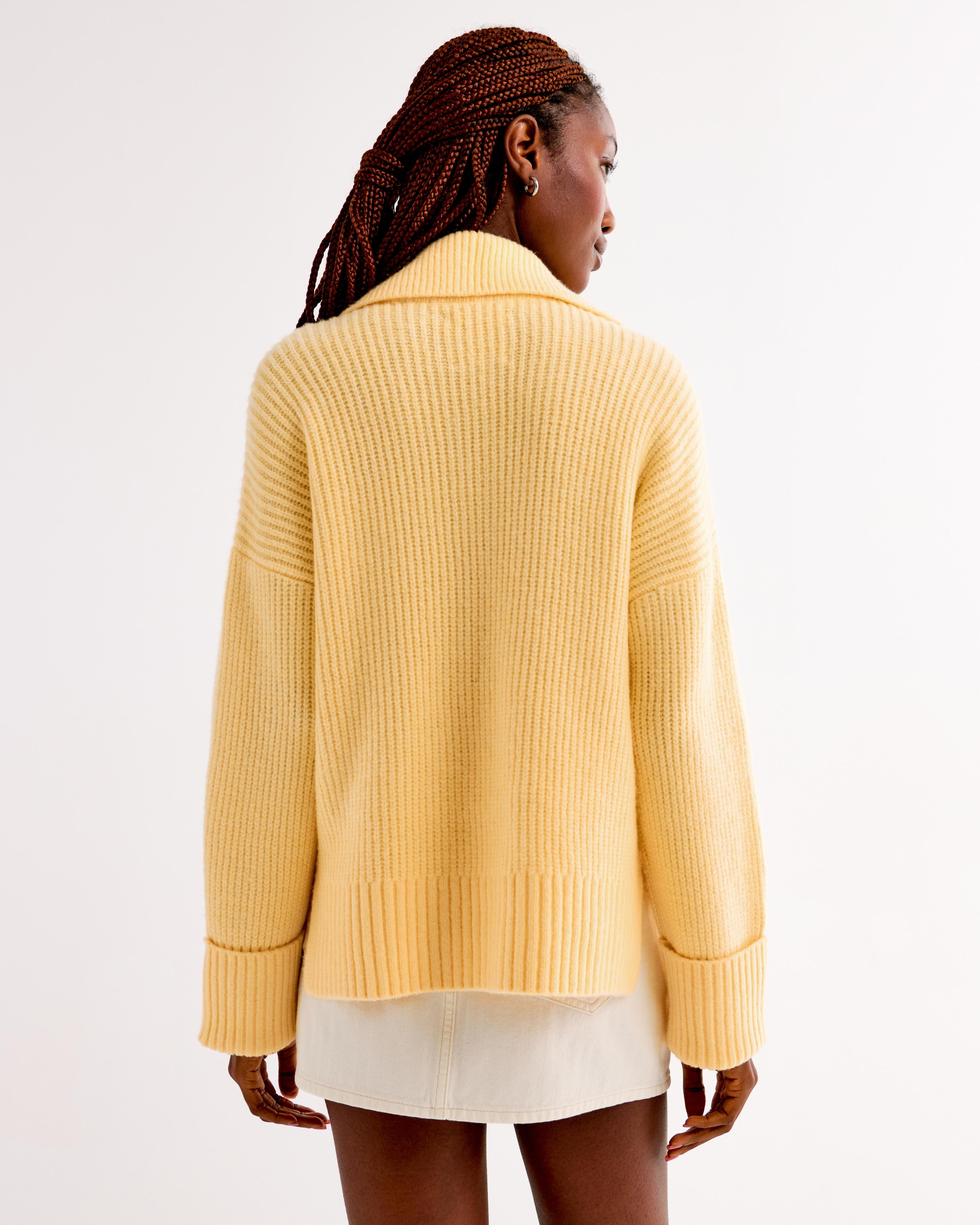 Ribbed Collared Cardigan Product Image