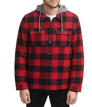 Mens Levis Shirt Jacket with Fleece Hood Product Image