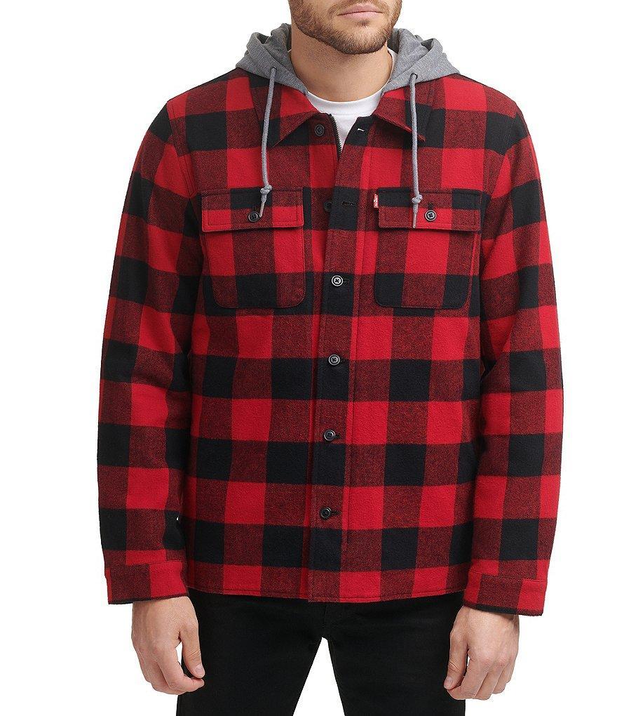 Levi's® Faux Sherpa Lined Classic Flannel Plaid Shirt Jacket Product Image