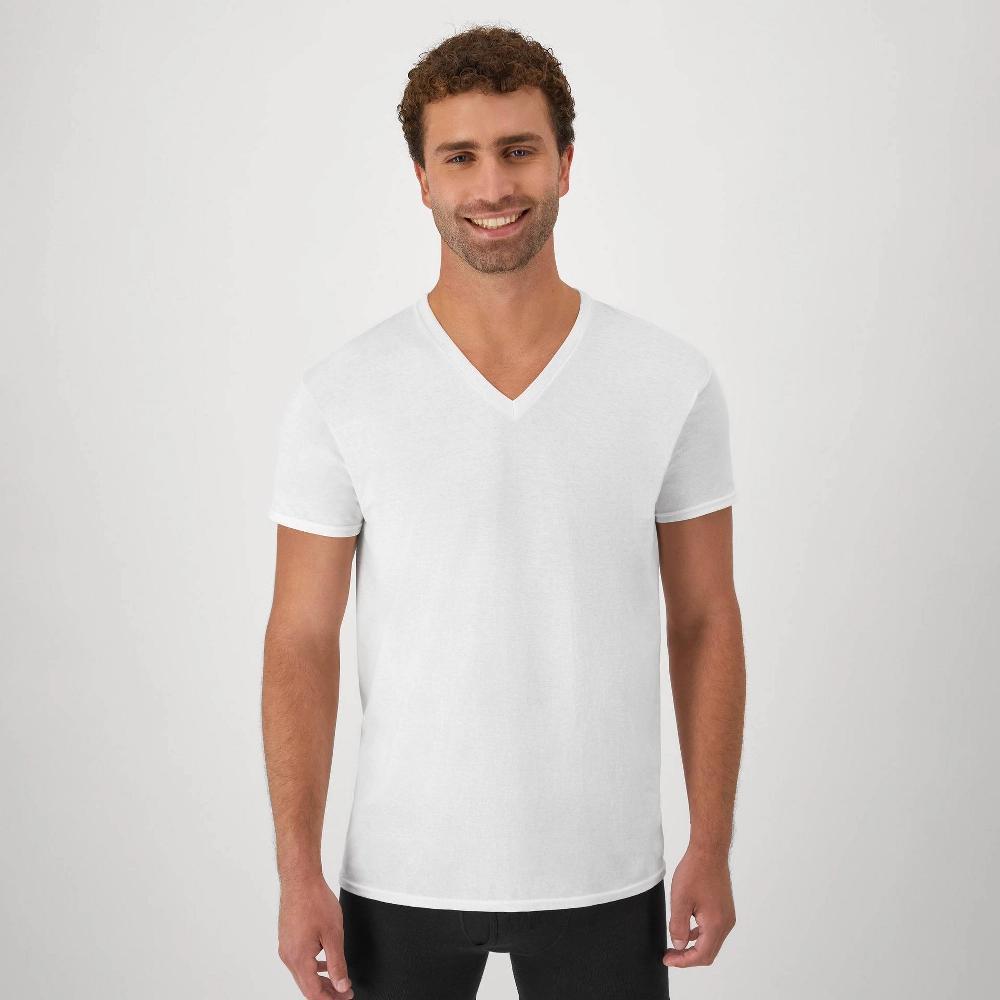 Hanes Mens 6pk V-Neck T-Shirt - White Product Image