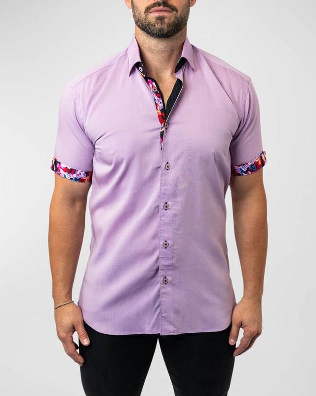 Mens Galileo Contrast-Trim Sport Shirt Product Image