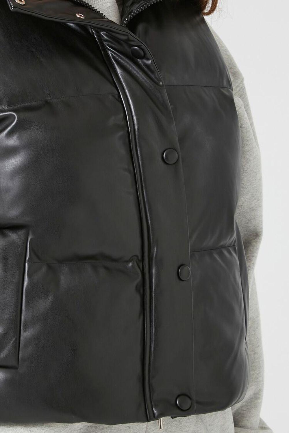 Faux Leather Quilted Puffer Vest | Forever 21 Product Image