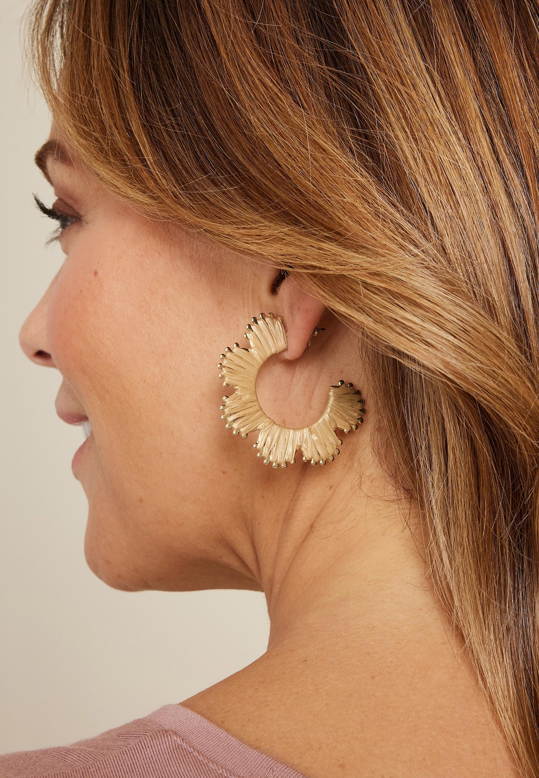 Raffia Heart Drop Earrings Product Image