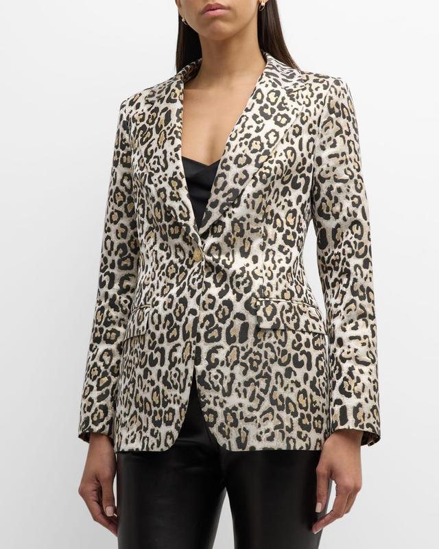 Womens The Marcie Leopard-Print Blazer Product Image