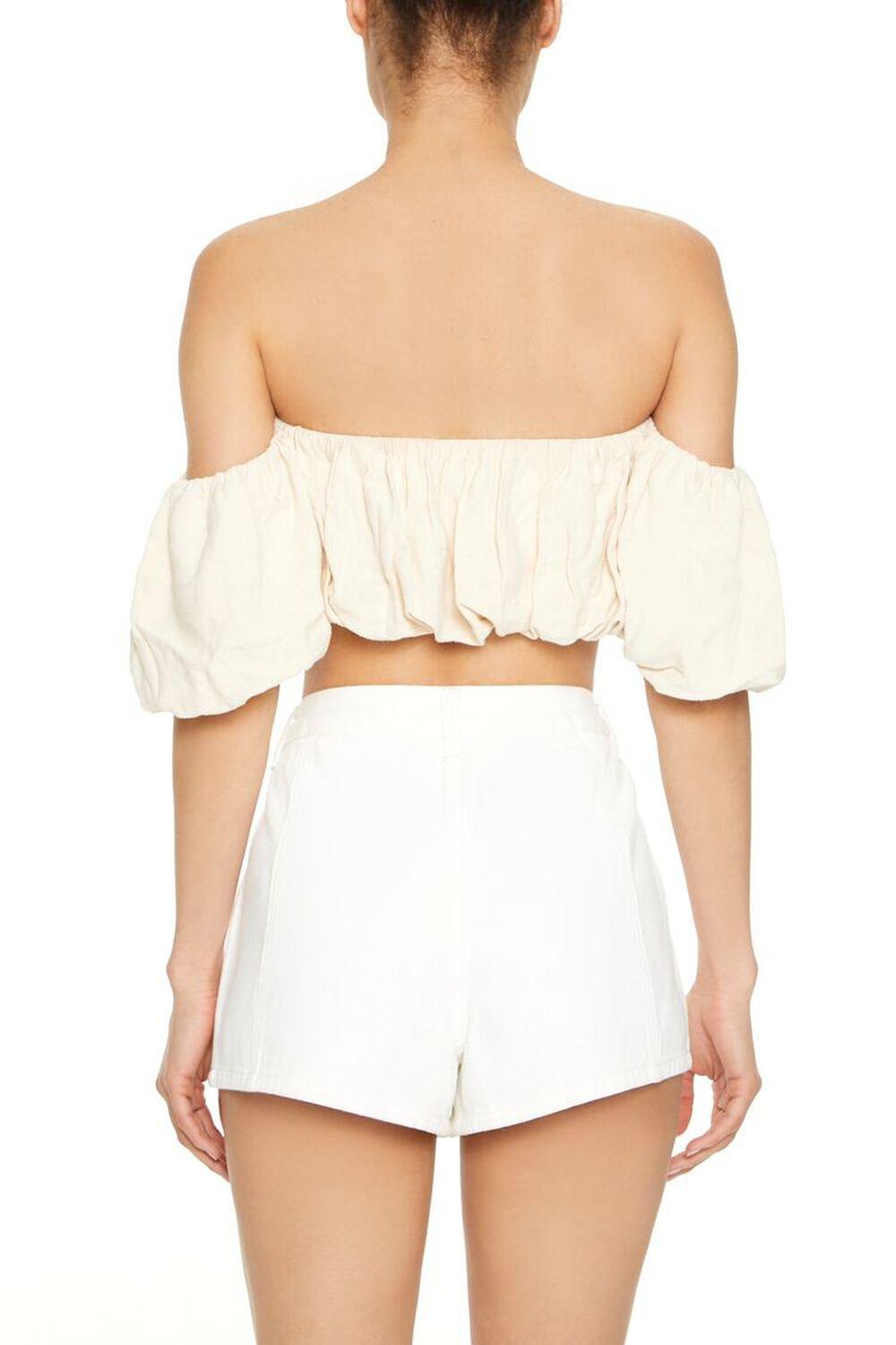 Satin Off-the-Shoulder Crop Top | Forever 21 Product Image