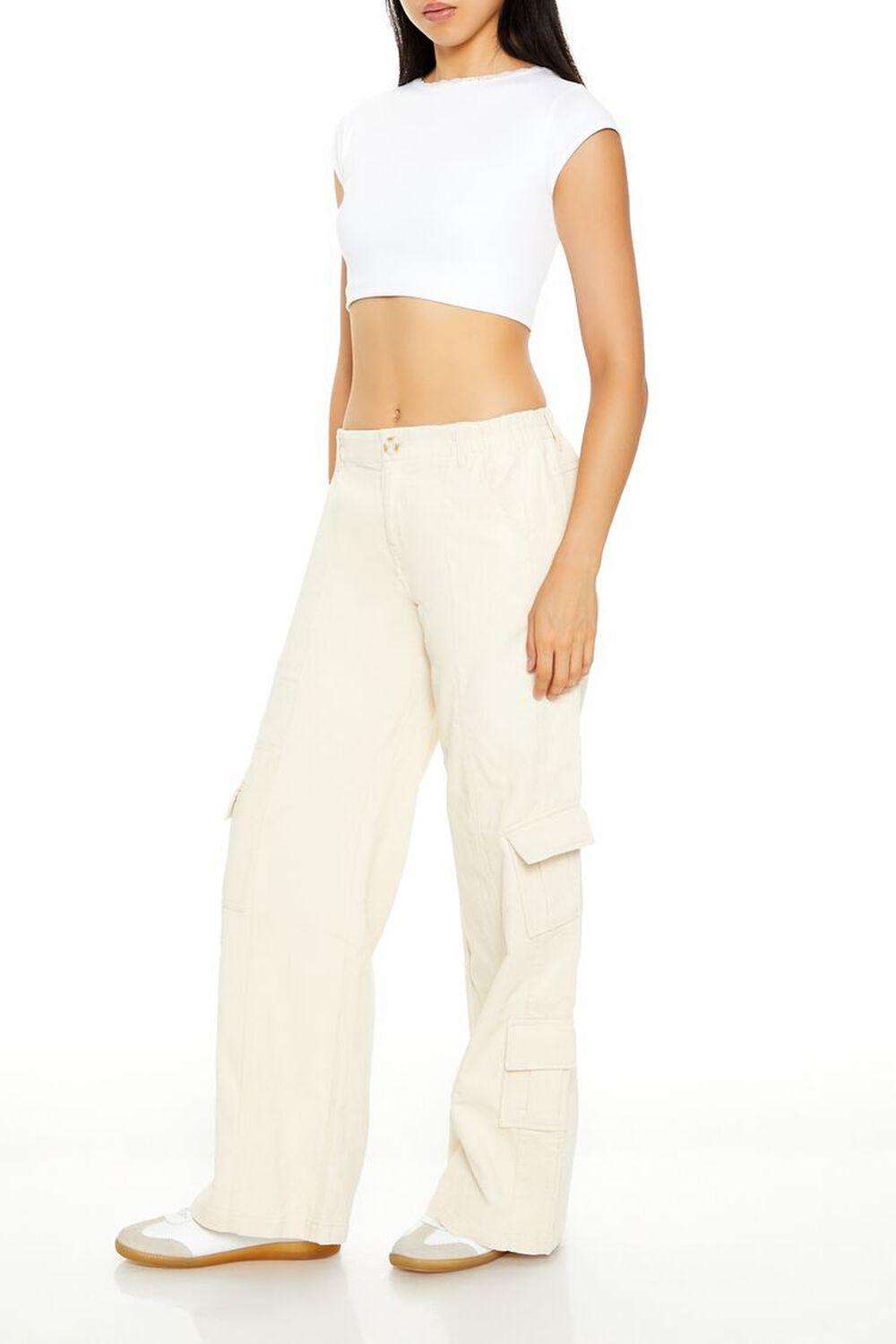 Corduroy Wide-Leg Cargo Pants | Forever 21 Product Image