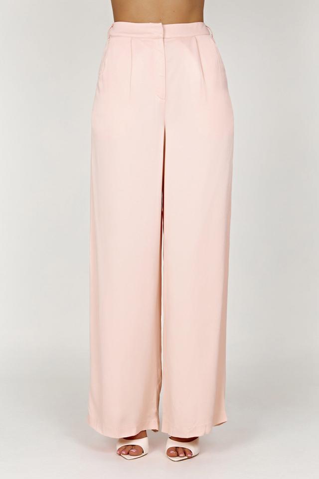 Nour Satin Wide Leg Pant - Apricot Product Image