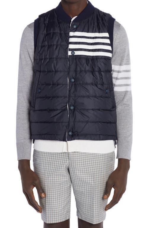 Thom Browne 4-Bar Cashmere & Nylon Reversible Vest Product Image