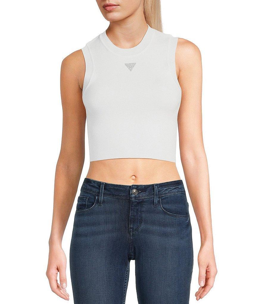 Guess Alexia Triangle Fitted Crop Tank Top Product Image