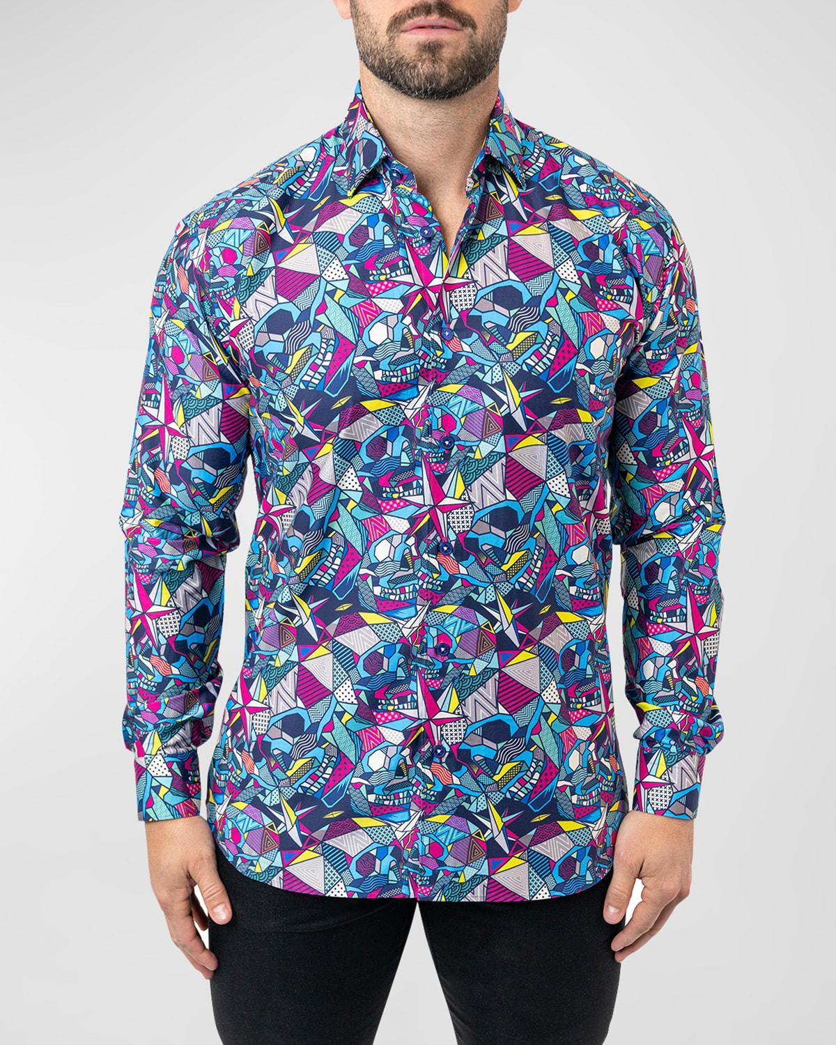 Mens Fibonacci Abstract Skulls Dress Shirt Product Image