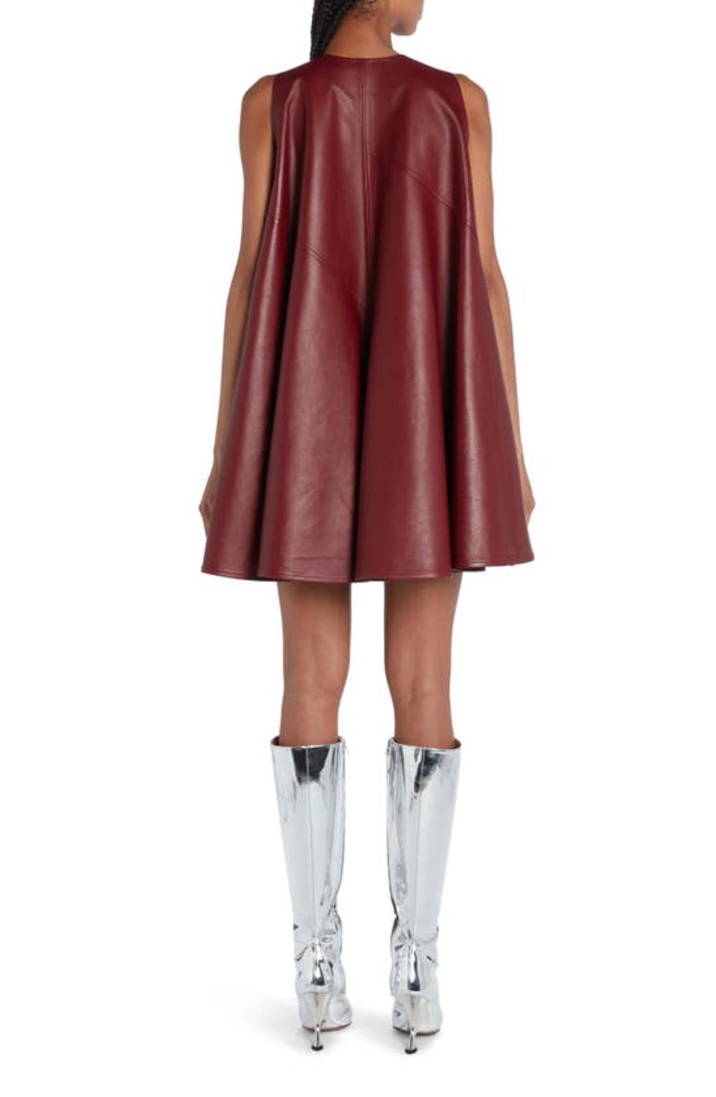 Oversized Leather Dress In Red Product Image