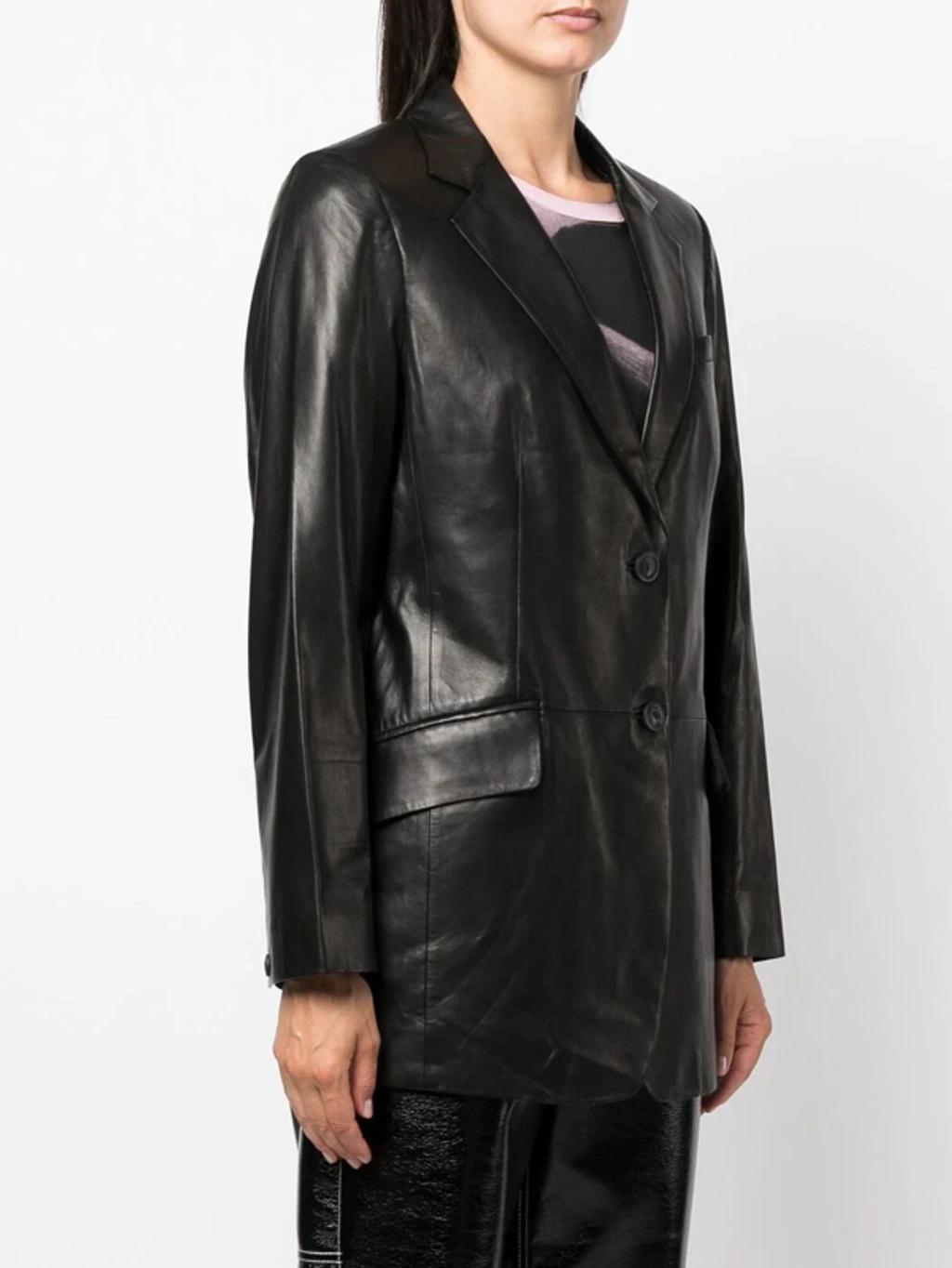 Lambskin Single-breasted Blazer In Black Product Image