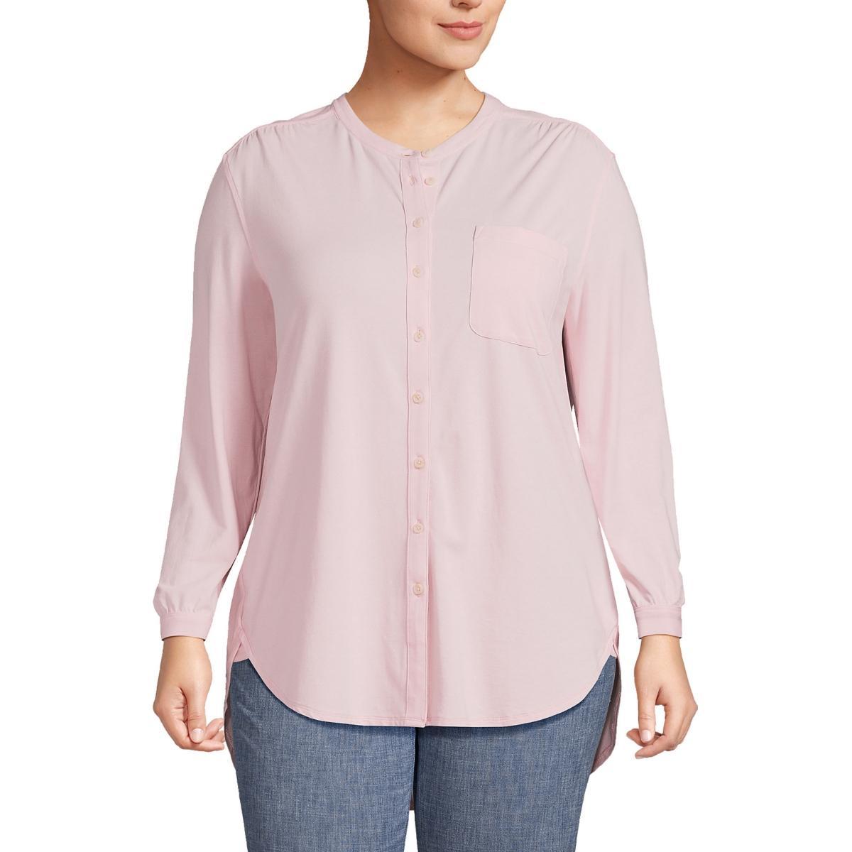 Lands End Plus Size Long Sleeve Jersey A-line Tunic Product Image