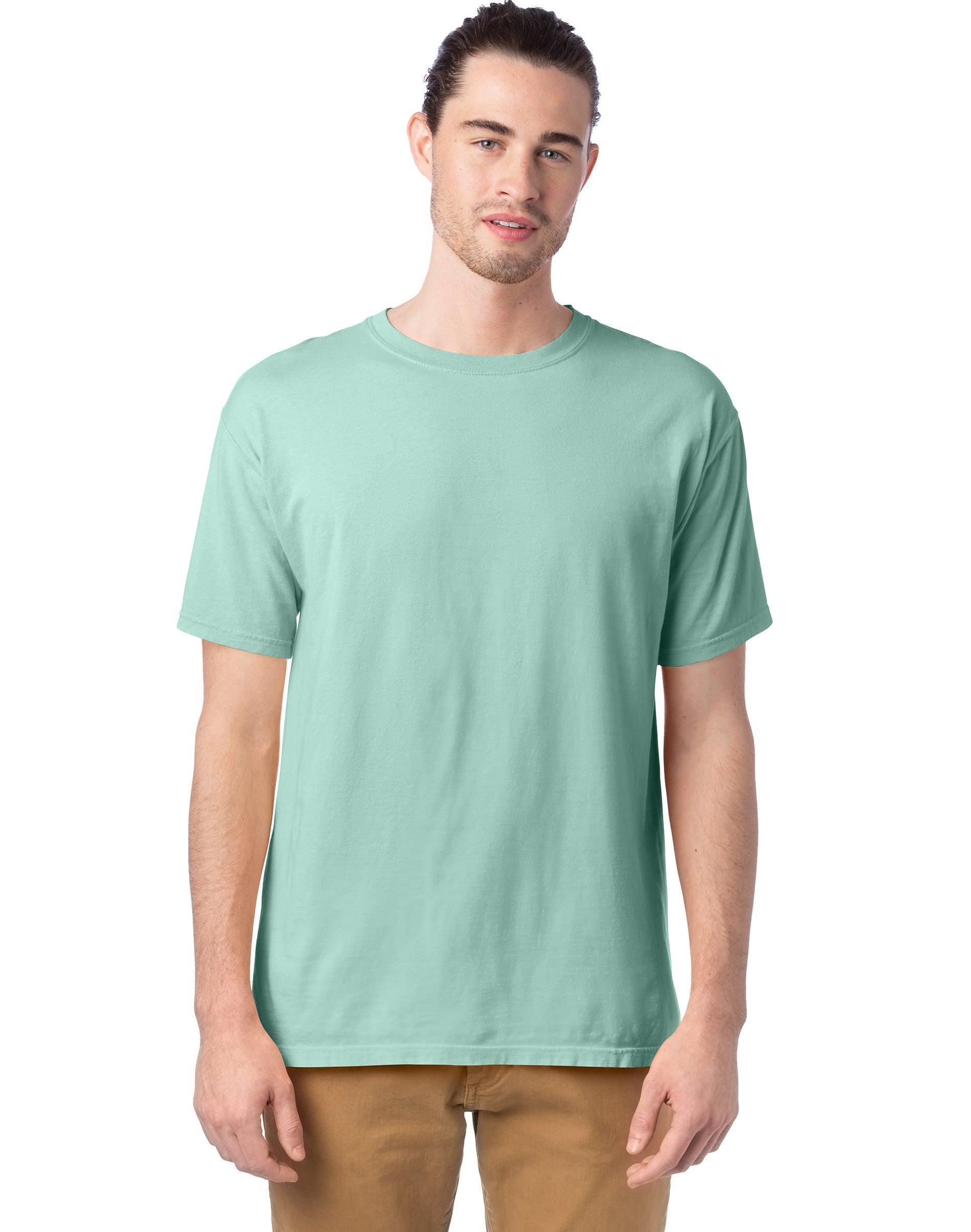 Hanes Mens Garment Dyed Cotton T-Shirt Spanish Moss 2XL Product Image