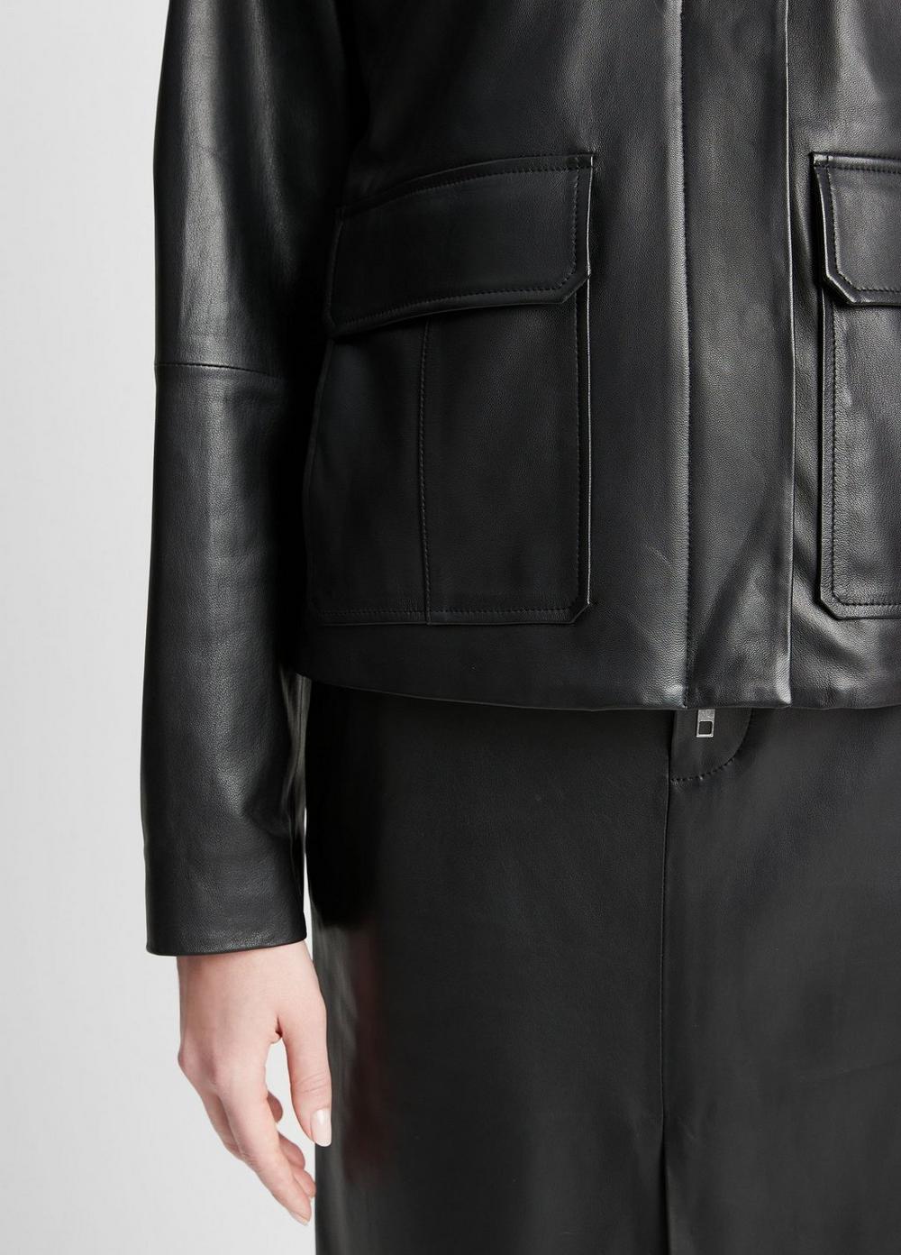 Leather Zip-Front Jacket Product Image