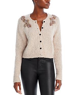 Millie Diamond Daises Embellished Wool Cardigan Product Image