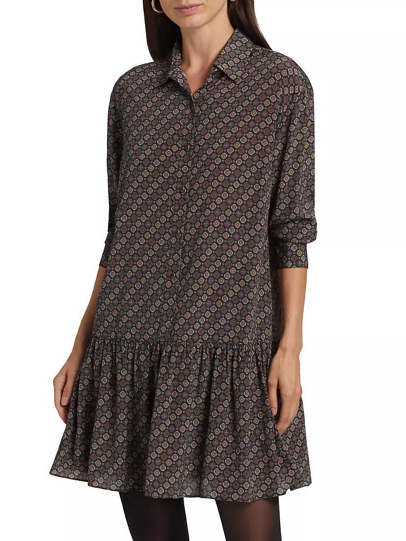 Alexandra Geometric-Print Silk-Blend Shirt Dress Product Image