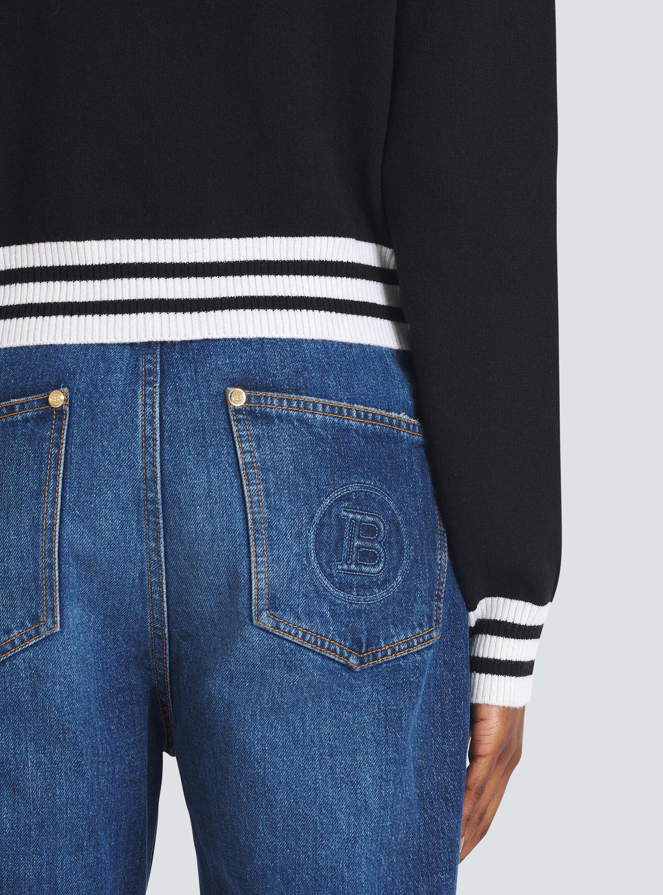 Cropped wool sweatshirt with Balmain logo Product Image