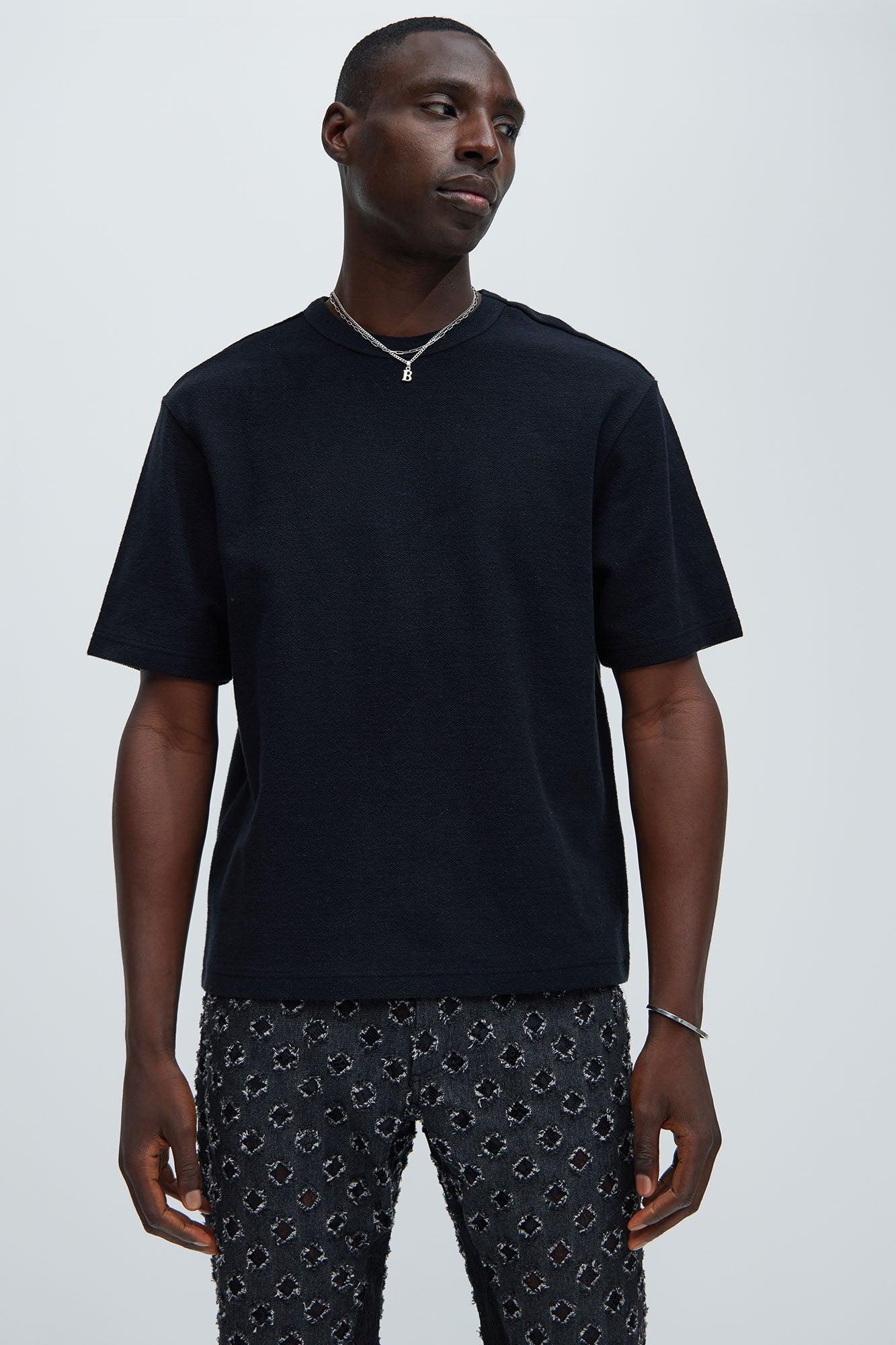 Burke Textured Relaxed Tee - Black Product Image