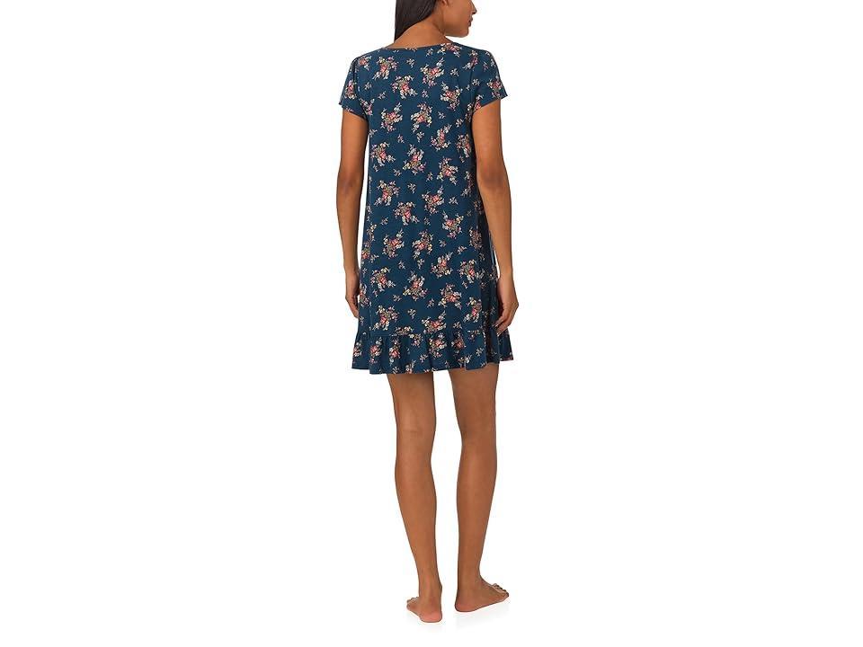 Lauren Ralph Lauren Lauren Ralph Lauren Flutter Short Sleeve Knit Gown Floral) Women's Pajama Product Image