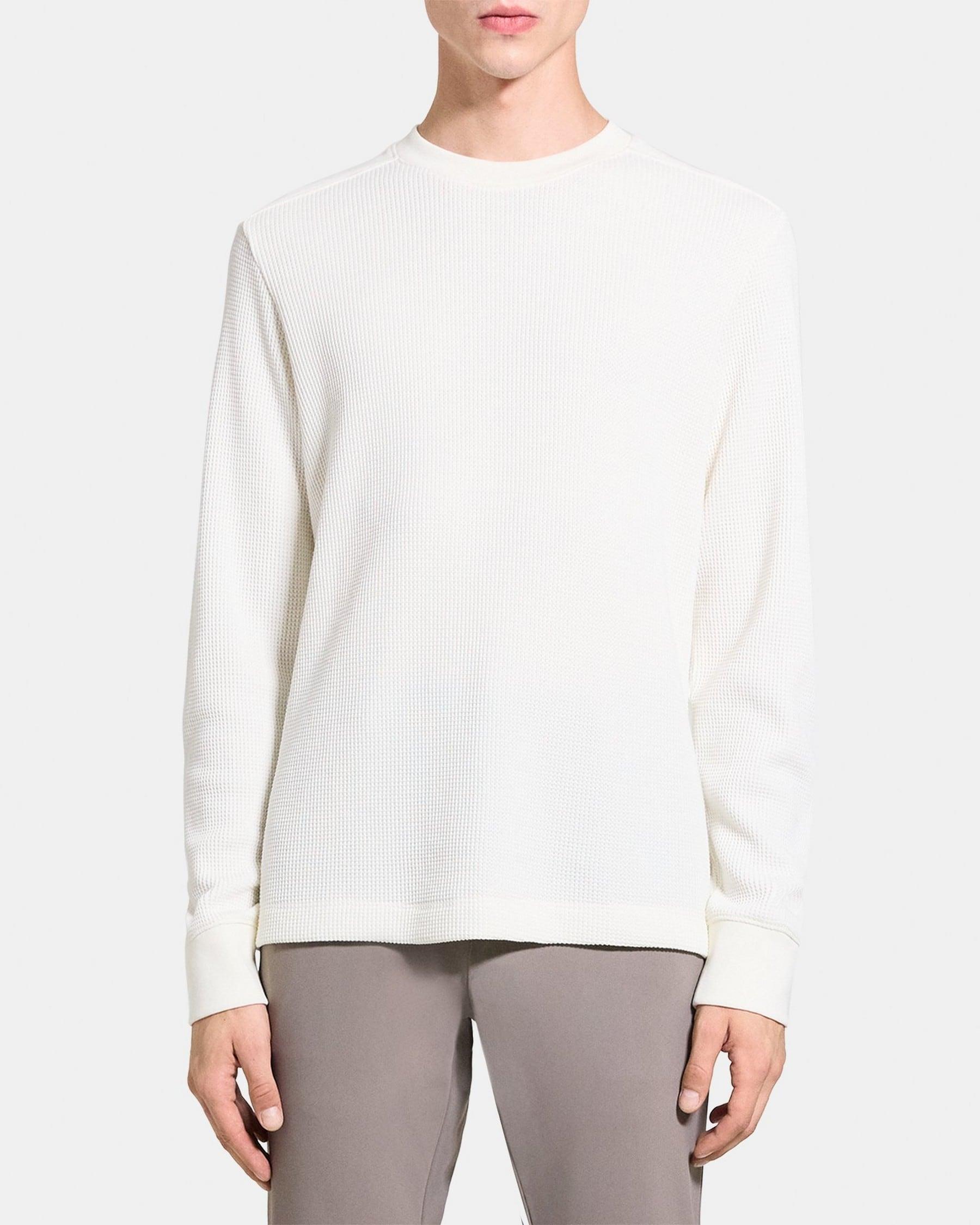 Long-Sleeve Tee in Waffle Knit Cotton-Blend Product Image