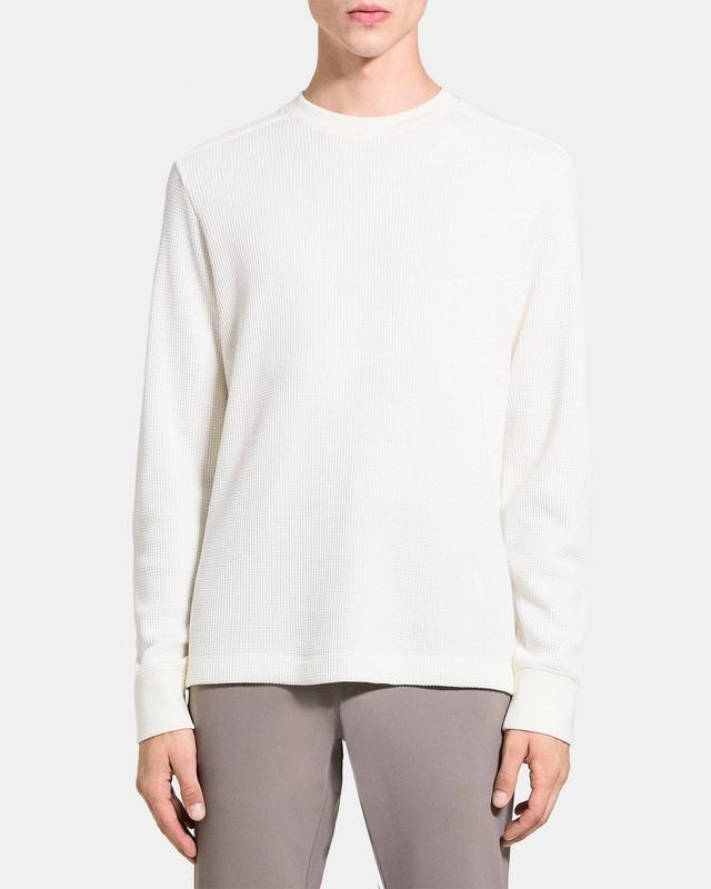 Long-Sleeve Tee in Waffle Knit Cotton-Blend Product Image