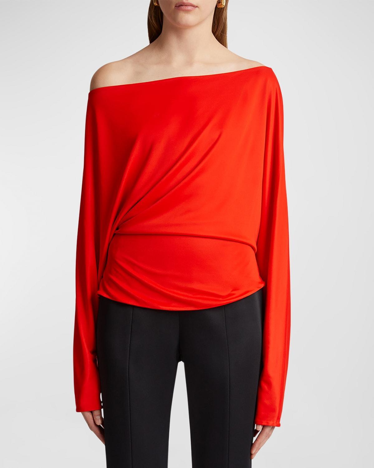 Khaite Juno Gathered Off the Shoulder Top Product Image