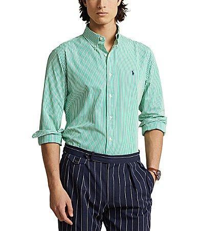 Polo Ralph Lauren Slim Fit Striped Stretch Poplin Long Sleeve Woven Shirt Product Image