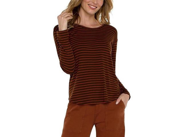 Liverpool Los Angeles Stripe Long Sleeve Knit Top Product Image