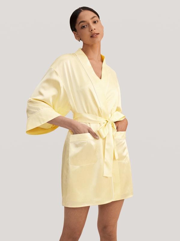 Golden Cocoon Silk kimono Robe Product Image