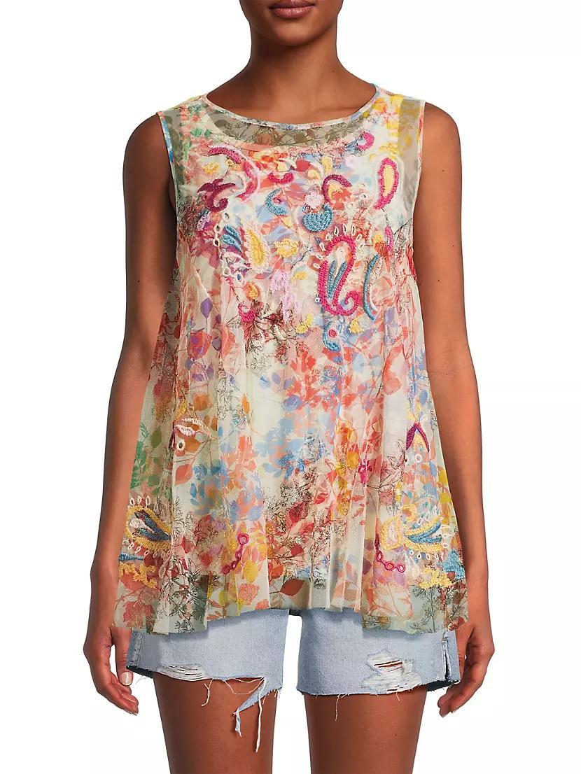 Mazzy Embroidered Mesh Tank Product Image