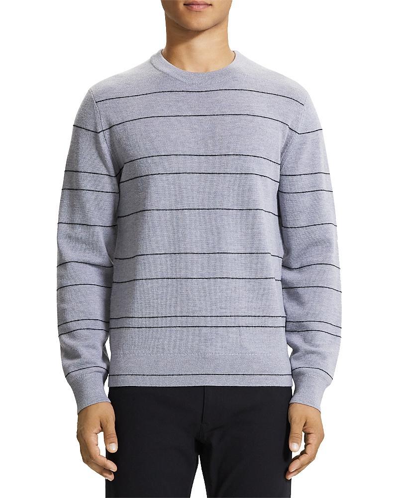 Theory Kenny Merino Wool Blend Stripe Crewneck Sweater Product Image