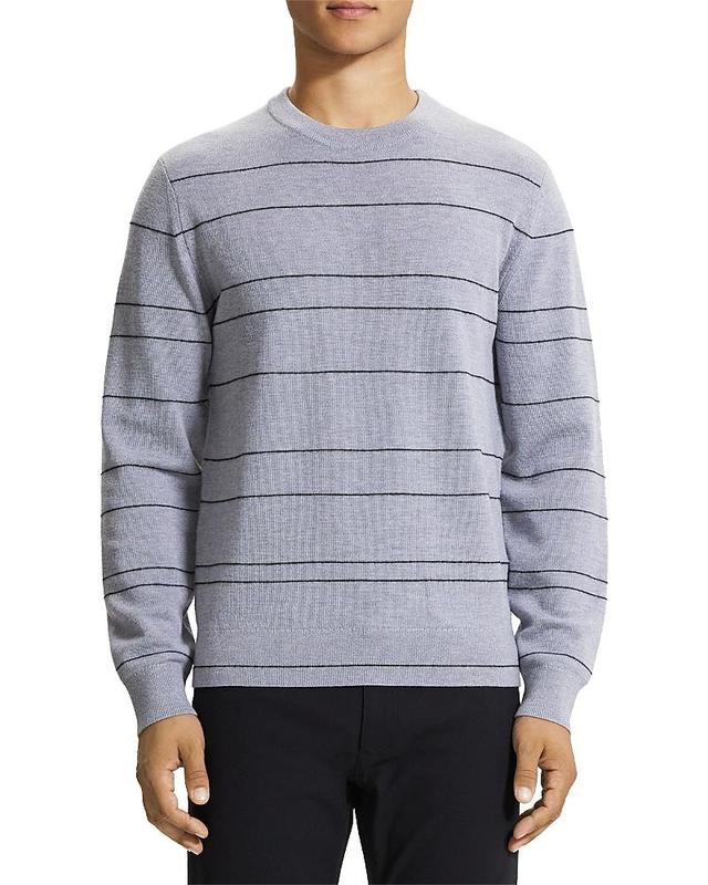 Theory Kenny Merino Wool Blend Stripe Crewneck Sweater Product Image