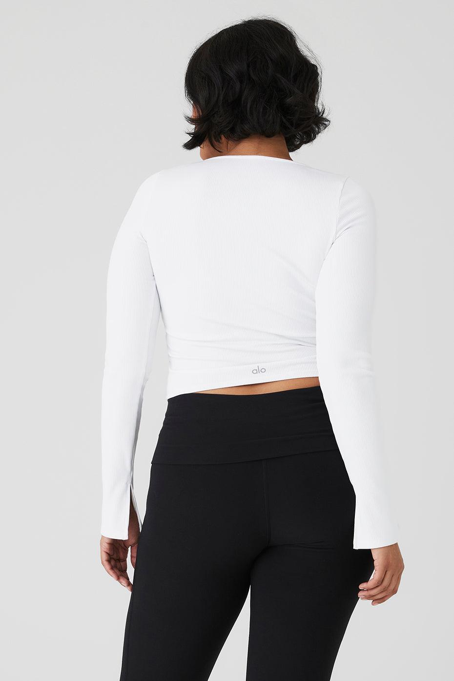 Long Sleeve Alosoft Rib Crop Top product image