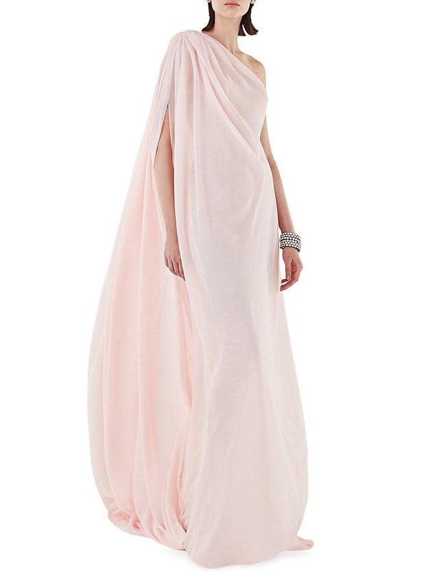 Womens One-Shoulder & Cape-Back Gown Product Image