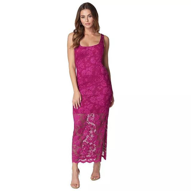 Womens bebe Square Neck Maxi Lace Dress Product Image