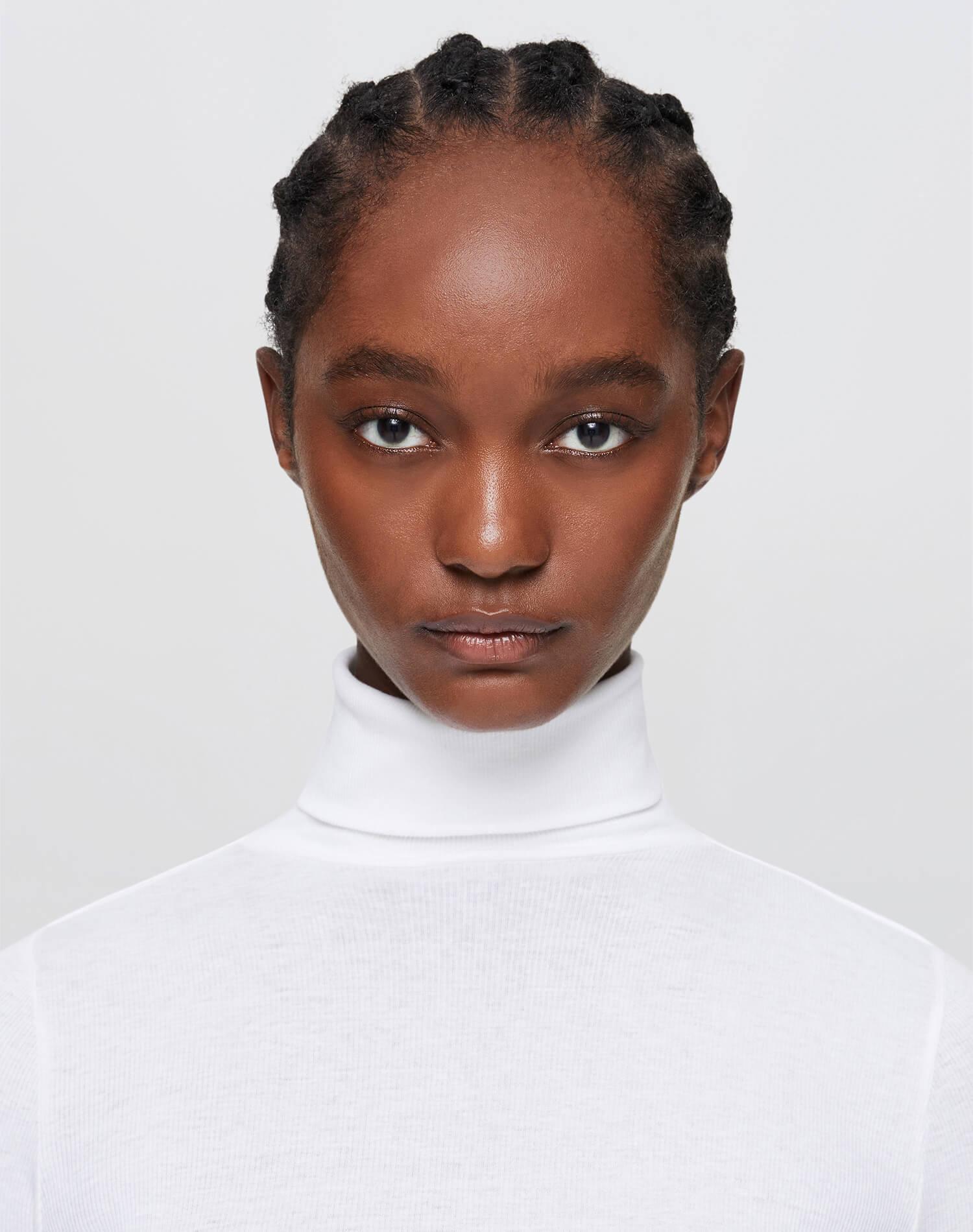 Ribbed Turtleneck - White Product Image