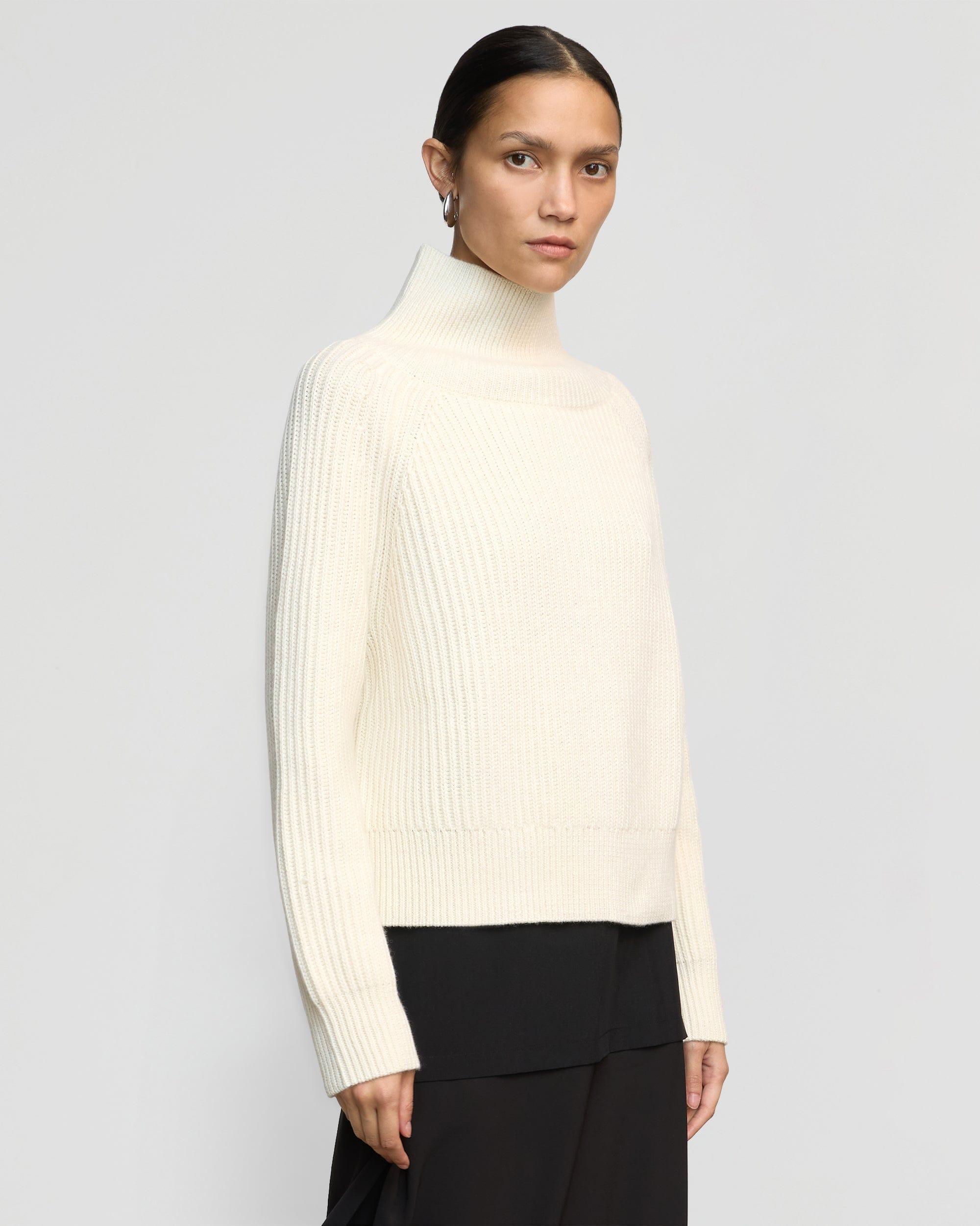 Hadeel Organic Cotton-Wool Mock-Neck Sweater Product Image